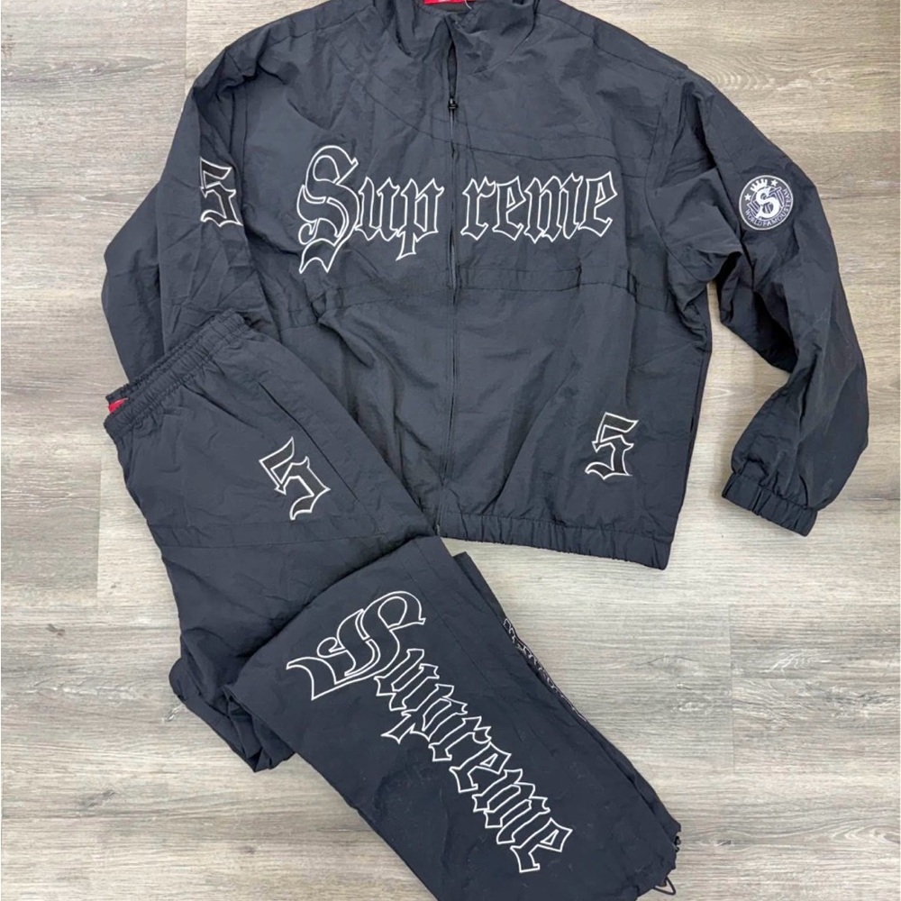 Supreme Charcoal Tracksuit with Logo Accents